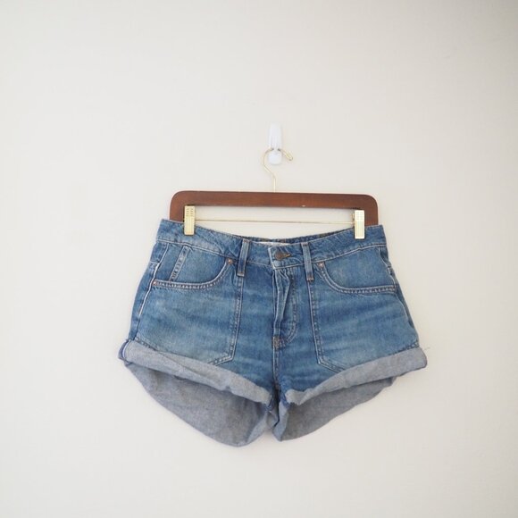 We The Free People Beginners Luck Slouch Denim Shorts sz 27 - Picture 5 of 7